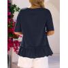 MEROKEETY Women’s 2026 Summer Peplum Tops Oversized Blouse Casual Short Sleeve Crew Neck Ruffle Tunic T Shirts(Navy)