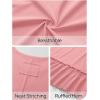 MEROKEETY Women’s 2026 Summer Peplum Tops Oversized Blouse Casual Short Sleeve Crew Neck Ruffle Tunic T Shirts(Pink)