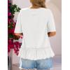 MEROKEETY Women’s 2026 Summer Peplum Tops Oversized Blouse Casual Short Sleeve Crew Neck Ruffle Tunic T Shirts(White)