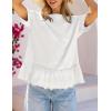 MEROKEETY Women’s 2026 Summer Peplum Tops Oversized Blouse Casual Short Sleeve Crew Neck Ruffle Tunic T Shirts(White)