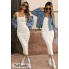 MEROKEETY Women’s 2026 Summer Spring Bodycon Midi Dress Beach Vacation Sleeveless Striped Ribbed Knit Party Sweater Dresses(Apricot)