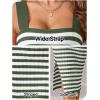 MEROKEETY Women’s 2026 Summer Spring Bodycon Midi Dress Beach Vacation Sleeveless Striped Ribbed Knit Party Sweater Dresses(Armygreen)