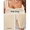MEROKEETY Women’s 2026 Summer Spring Bodycon Midi Dress Beach Vacation Sleeveless Striped Ribbed Knit Party Sweater Dresses(Beige)