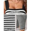 MEROKEETY Women’s 2026 Summer Spring Bodycon Midi Dress Beach Vacation Sleeveless Striped Ribbed Knit Party Sweater Dresses(Black)