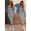 MEROKEETY Women’s 2026 Summer Spring Bodycon Midi Dress Beach Vacation Sleeveless Striped Ribbed Knit Party Sweater Dresses(Black)