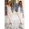 MEROKEETY Women’s 2026 Summer Spring Bodycon Midi Dress Beach Vacation Sleeveless Striped Ribbed Knit Party Sweater Dresses(Lightapricot)
