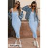 MEROKEETY Women’s 2026 Summer Spring Bodycon Midi Dress Beach Vacation Sleeveless Striped Ribbed Knit Party Sweater Dresses(Lightblue)