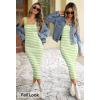 MEROKEETY Women’s 2026 Summer Spring Bodycon Midi Dress Beach Vacation Sleeveless Striped Ribbed Knit Party Sweater Dresses(Lightgreen)