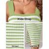 MEROKEETY Women’s 2026 Summer Spring Bodycon Midi Dress Beach Vacation Sleeveless Striped Ribbed Knit Party Sweater Dresses(Lightgreen)