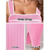 MEROKEETY Women’s 2026 Summer Spring Bodycon Midi Dress Beach Vacation Sleeveless Striped Ribbed Knit Party Sweater Dresses(Lightpink)