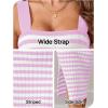 MEROKEETY Women’s 2026 Summer Spring Bodycon Midi Dress Beach Vacation Sleeveless Striped Ribbed Knit Party Sweater Dresses(Lightpurple)