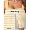MEROKEETY Women’s 2026 Summer Spring Bodycon Midi Dress Beach Vacation Sleeveless Striped Ribbed Knit Party Sweater Dresses(Lightyellow)