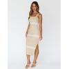 MEROKEETY Women’s 2026 Summer Spring Bodycon Midi Dress Beach Vacation Sleeveless Striped Ribbed Knit Party Sweater Dresses(Newbeige)