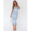 MEROKEETY Women’s 2026 Summer Spring Bodycon Midi Dress Beach Vacation Sleeveless Striped Ribbed Knit Party Sweater Dresses(Newblue)