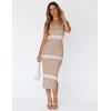 MEROKEETY Women’s 2026 Summer Spring Bodycon Midi Dress Beach Vacation Sleeveless Striped Ribbed Knit Party Sweater Dresses(Newbrown)