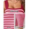 MEROKEETY Women’s 2026 Summer Spring Bodycon Midi Dress Beach Vacation Sleeveless Striped Ribbed Knit Party Sweater Dresses(Rose)