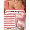 MEROKEETY Women’s 2026 Summer Spring Bodycon Midi Dress Beach Vacation Sleeveless Striped Ribbed Knit Party Sweater Dresses(Watermelon)