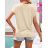 MEROKEETY Women’s Boho Cap Sleeve Lace Trim V Neck Tops 2026 Summer Casual Loose Beach Vacation Tee Shirts Blouse(Apricot)