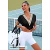 MEROKEETY Women’s Boho Cap Sleeve Lace Trim V Neck Tops 2026 Summer Casual Loose Beach Vacation Tee Shirts Blouse(Black)