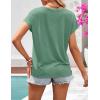 MEROKEETY Women’s Boho Cap Sleeve Lace Trim V Neck Tops 2026 Summer Casual Loose Beach Vacation Tee Shirts Blouse(Green)