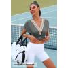 MEROKEETY Women’s Boho Cap Sleeve Lace Trim V Neck Tops 2026 Summer Casual Loose Beach Vacation Tee Shirts Blouse(Grey)