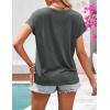 MEROKEETY Women’s Boho Cap Sleeve Lace Trim V Neck Tops 2026 Summer Casual Loose Beach Vacation Tee Shirts Blouse(Grey)