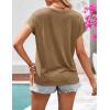 MEROKEETY Women’s Boho Cap Sleeve Lace Trim V Neck Tops 2026 Summer Casual Loose Beach Vacation Tee Shirts Blouse(Khaki)