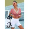 MEROKEETY Women’s Boho Cap Sleeve Lace Trim V Neck Tops 2026 Summer Casual Loose Beach Vacation Tee Shirts Blouse(Pink)