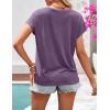 MEROKEETY Women’s Boho Cap Sleeve Lace Trim V Neck Tops 2026 Summer Casual Loose Beach Vacation Tee Shirts Blouse(Purple)