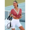 MEROKEETY Women’s Boho Cap Sleeve Lace Trim V Neck Tops 2026 Summer Casual Loose Beach Vacation Tee Shirts Blouse(Watermelon)