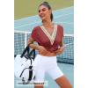 MEROKEETY Women’s Boho Cap Sleeve Lace Trim V Neck Tops 2026 Summer Casual Loose Beach Vacation Tee Shirts Blouse(Wine)
