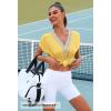 MEROKEETY Women’s Boho Cap Sleeve Lace Trim V Neck Tops 2026 Summer Casual Loose Beach Vacation Tee Shirts Blouse(Yellow)