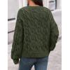 MEROKEETY Women’s Cable Knit Chunky Cardigan Sweaters 2025 Fall Winter Trendy Button Up Long Sleeve Coat(Army Green)