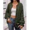 MEROKEETY Women’s Cable Knit Chunky Cardigan Sweaters 2025 Fall Winter Trendy Button Up Long Sleeve Coat(Army Green)