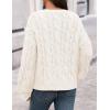 MEROKEETY Women’s Cable Knit Chunky Cardigan Sweaters 2025 Fall Winter Trendy Button Up Long Sleeve Coat(Beige)