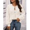 MEROKEETY Women’s Cable Knit Chunky Cardigan Sweaters 2025 Fall Winter Trendy Button Up Long Sleeve Coat(Beige)