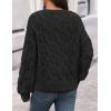 MEROKEETY Women’s Cable Knit Chunky Cardigan Sweaters 2025 Fall Winter Trendy Button Up Long Sleeve Coat(Black)