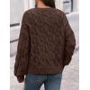 MEROKEETY Women’s Cable Knit Chunky Cardigan Sweaters 2025 Fall Winter Trendy Button Up Long Sleeve Coat(Coffee)