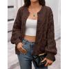 MEROKEETY Women’s Cable Knit Chunky Cardigan Sweaters 2025 Fall Winter Trendy Button Up Long Sleeve Coat(Coffee)