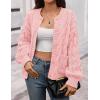 MEROKEETY Women’s Cable Knit Chunky Cardigan Sweaters 2025 Fall Winter Trendy Button Up Long Sleeve Coat(Pink)