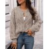 MEROKEETY Women’s Cable Knit Chunky Cardigan Sweaters 2025 Fall Winter Trendy Button Up Long Sleeve Coat(Sand)