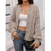 MEROKEETY Women’s Cable Knit Chunky Cardigan Sweaters 2025 Fall Winter Trendy Button Up Long Sleeve Coat(Sand)
