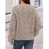 MEROKEETY Women’s Cable Knit Chunky Cardigan Sweaters 2025 Fall Winter Trendy Button Up Long Sleeve Coat(Sand)
