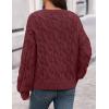 MEROKEETY Women’s Cable Knit Chunky Cardigan Sweaters 2025 Fall Winter Trendy Button Up Long Sleeve Coat(Wine)