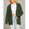 MEROKEETY Women’s Cardigan Sweaters 2026 Fall Open Front Oversized Button V Neck Loose Soft Knit Outwear(Armygreen)