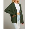 MEROKEETY Women’s Cardigan Sweaters 2026 Fall Open Front Oversized Button V Neck Loose Soft Knit Outwear(Armygreen)