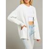 MEROKEETY Women’s Cardigan Sweaters 2026 Fall Open Front Oversized Button V Neck Loose Soft Knit Outwear(Beige)