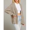 MEROKEETY Women’s Cardigan Sweaters 2026 Fall Open Front Oversized Button V Neck Loose Soft Knit Outwear(Cashmere)
