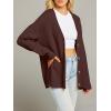 MEROKEETY Women’s Cardigan Sweaters 2026 Fall Open Front Oversized Button V Neck Loose Soft Knit Outwear(Coffee)