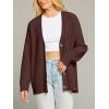 MEROKEETY Women’s Cardigan Sweaters 2026 Fall Open Front Oversized Button V Neck Loose Soft Knit Outwear(Coffee)